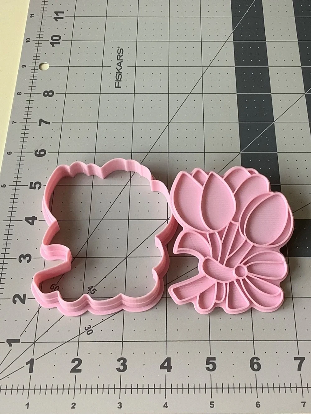 4 Floral Cookie Cutter & Embosser Set | Tulips & Flower Bouquets